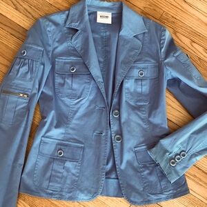 Moschino stretchy modern 7 pockets safari blazer